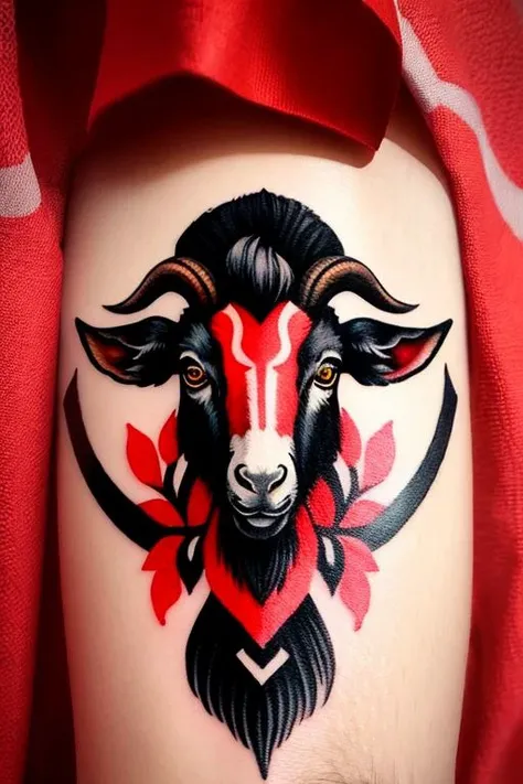 ukrtattoo goat tattoo vyshyvanka <lora:ukrtattoo:1>