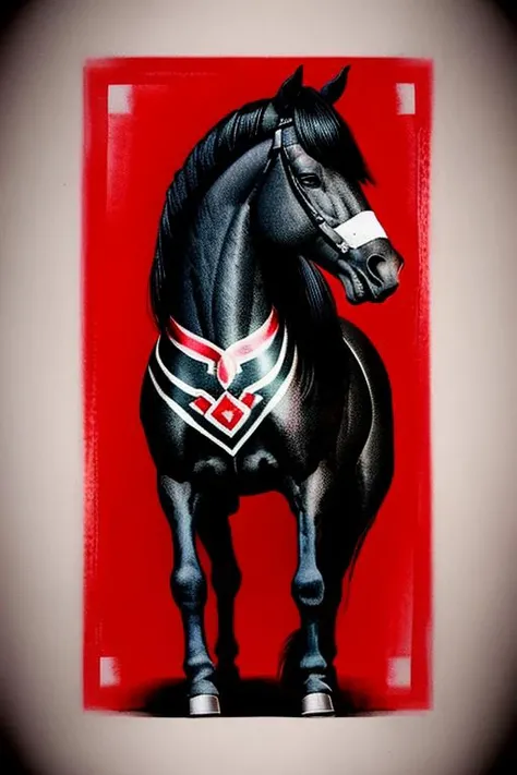 ukrtattoo horse tattoo, vyshyvanka <lora:ukrtattoo:1>