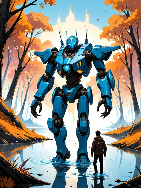 (Alex Pardee1.4), (Film still cinematic photography, tilt angle, bokeh, perfect composition, f 1.8, 44mm:1.1), (hyperdetailed forest, autumn theme:1.0), (archaic military mech walking in a swamp, ripples of water move, biomechanical man and a mech:1.3), (turning pose, change pose each time:1.1), (smoking heap of a spaceship collision in the background:1.1), (natural aura, light blue aura, black aura:1.2), (sunset), (in the style of (Brian Despain:1.0) and (Iwan Baan:1.6) and (Sam Kieth:1.7)),
<lora:RMSDXL_Creative:0.9> <lora:epi_noiseoffset2:0.3> <lora:lowkey_v1.1:0.8> HyperSmoke, sunny background, blue background, intimate theme, afterglow, (Bad_pictures:1.0), <lora:InkArtXL_1.2:1>