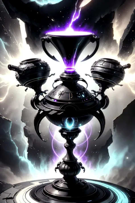 <lora:UltraBlackholeTech:.9>, ulblackholetech, scifi,  excessive energy, ((holy grail))