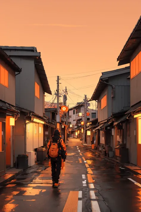 ((nijiv5)), outdoors, orange sky, street, japan
,<lyco:last:1.1>