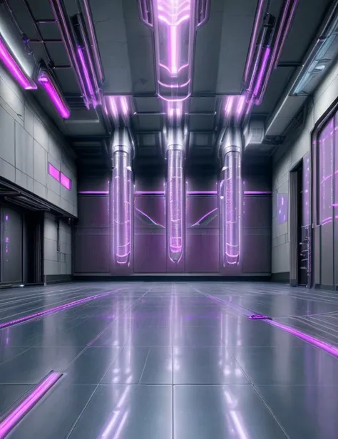 <lyco:DonMF43-000011:1.0> DonMF43 fae Cybernetic Gym and Training Facility, Broom and Dustpan, Ceramic Tiles, Compact Fluorescent Lamps, Smart Lighting, cyberpunk, sci-fi