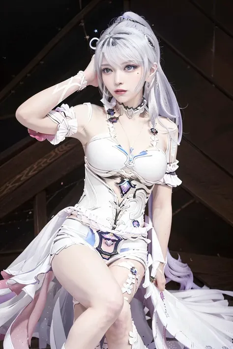 (msterpiece:1.3), (8k, RAW photo, best quality: 1.4), beautiful face, beautiful hairstyle, beautiful detailed eyes, beautiful skin, absurdres, attractive, ultra high res, highly detailed,NSFW, 2 girls in abandoned underground basement,vagina close up,necklace,arms behind back,evil smile, ultra detailed skin,Heavy makeup, flower hairpin,colorful patterned lace dress, dirty ground,on bed,bondage, exposed pussy,long straight hair,blood, vagina spurting blood,slim legs,