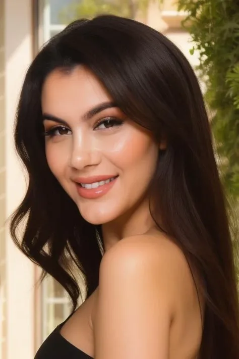 frontal portrait of valentinanappilora, looking at viewer, cute smile, masterpiece, best quality, outdoor <lora:valentinanappilora:1>