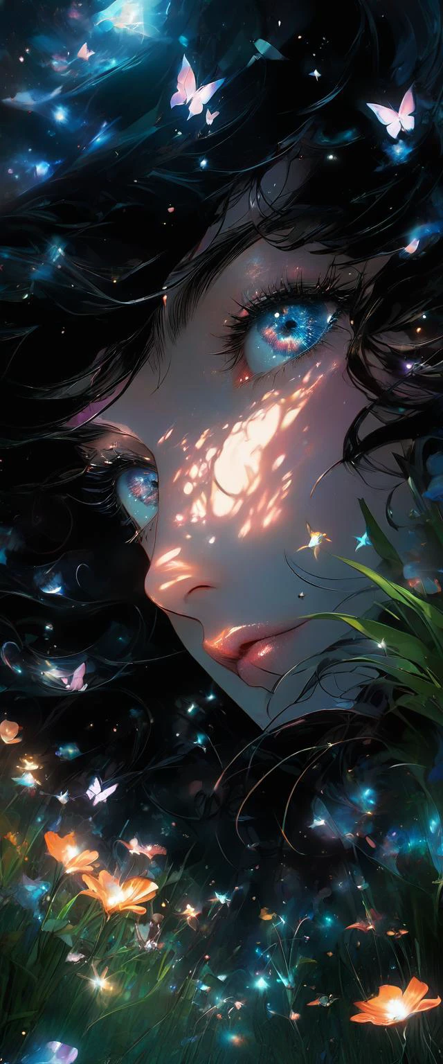 Art by David Bowie and Jeff Boyes and Ed Brubaker, Lingnan architecture,
Conceive an image of a beautiful girl whose touch sprouts life in a desolate universe. Beneath her fingertips, galaxies unfurl like petals, and her breath stirs the nebulae into gentle breezes. She is perched atop an astral meadow where the grass blades are streams of stardust, and her gaze imbues the cosmos with a sense of delicate wonder that echoes through the infinite, 
extremely delicate and beautiful ,detailed face, perfect eyes, perfect nose, perfect lips, perfect anatomy,
Technicolor, Alpenglow, extremely, magic, surreal, fantasy, Charmed, [(details:1.2): [ (many small details:1.3) : [ (many ultrasmall details: 1.2):(very detailed ultrasmall edges and microrelief:1.5):0.7 ]: 0.4 ] :0.2],
face focus, dynamic angle, astrophotography, Oblique Angle, equirectangular 360, taken by Helmut Newton,
(best quality, masterpiece:1.5), highres, raw, ultra high res, professional, absurdres, ultra detailed, extremely detailed, intricately detailed, HDR, UHD, 64K,