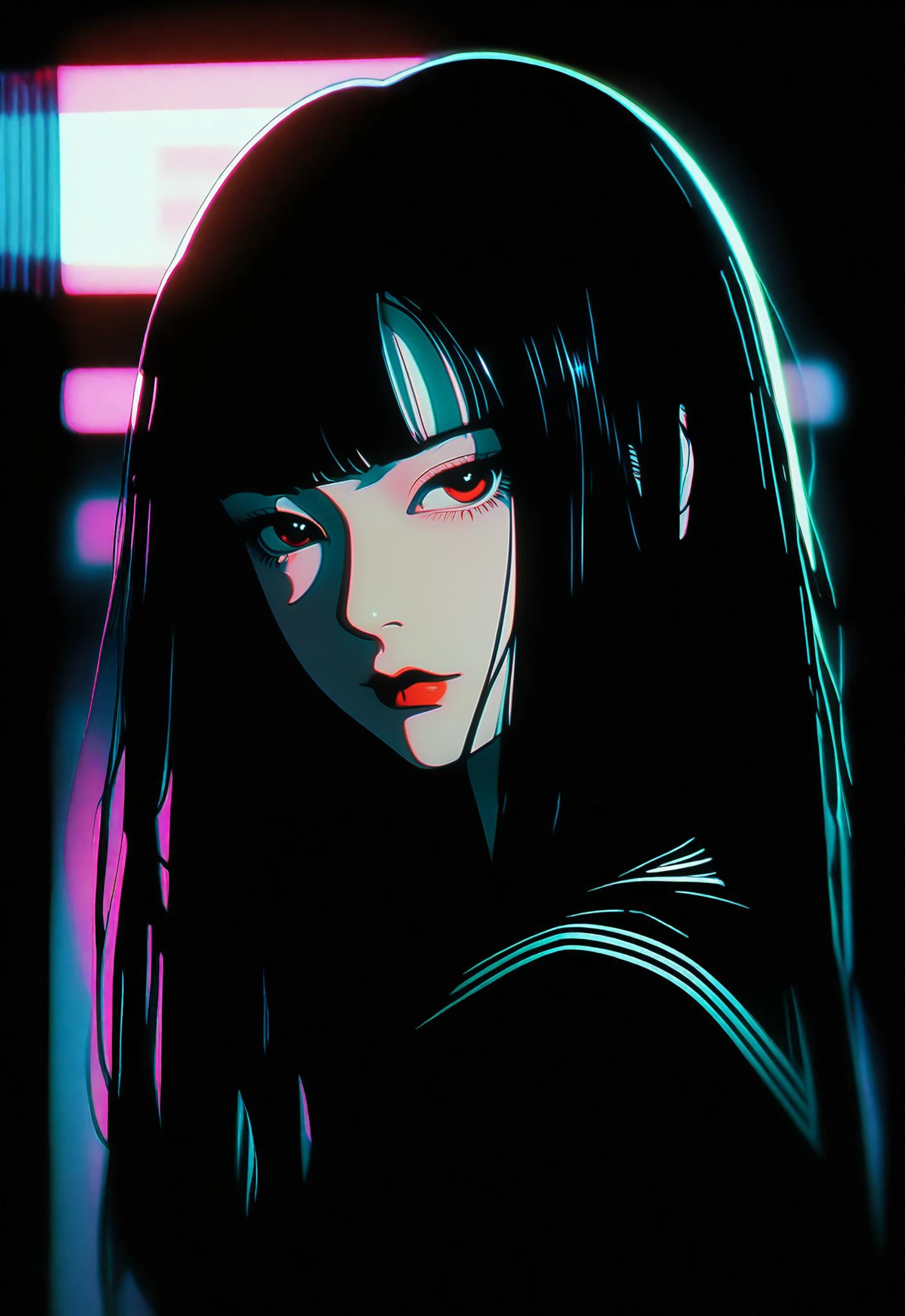 realistic, Analog style, vhs style, 8mm film, chromatic aberration, Dvd screengrab, 80s movie, cinematic lighting, Yumi tsu, Live portrait photography, Contemporary photography, in the style of gothic dark intensity, snapshot aesthetic, light black, chinapunk, slender, karencore, high details, realsitic shadow, in motion, film still