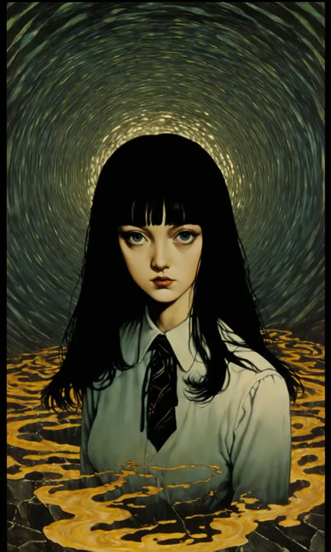 Dvd screengrab, from 1985 dark fantasy film, vintage style art, Shattered duality, broken reality, light and dark, good and evil, oil painting, Junji Ito, Salvador Dali, H. P Lovecraft, voidcore, foxpunk, hyper detail, most beautiful masterpiece, high detail, realsitic shadow
