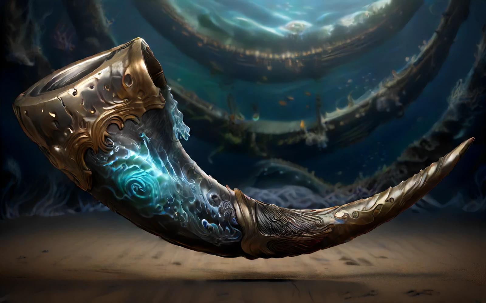 front view of
a magnificent drinking-horn, adorned with intricate etchings of stylized waves and various sea creatures, giving it an aura of ancient, mystical power, hollowed out
simple black background, game icon <lora:game_icon:0.64> 4k,realistic, photograph,fantasy style
