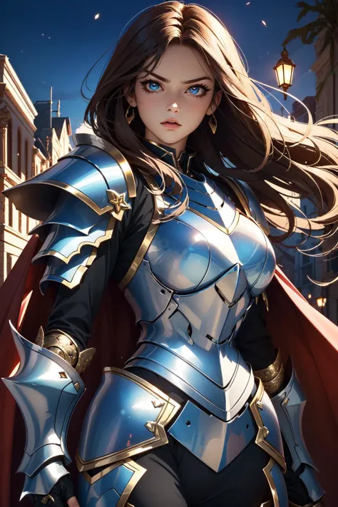 (masterpiece, best quality:1.4), (beautiful, aesthetic, perfect, delicate, intricate:1.2),(realistic:1.3), cinematic shot, cinematic lighting, (1girl), (perfect female form, perfect face, beautiful eyes, eyeliner, expressive eyes, angry expression), (long hair, hair in the wind), cute, adorable, (huge natural breasts, narrow waists), (armored knight:1.4), wearing a cape, holding sword, (warzone on background, night, ruins), (cowboy shot), <lora:LowRA:0.35>, <lora:NijiRender:0.3>,