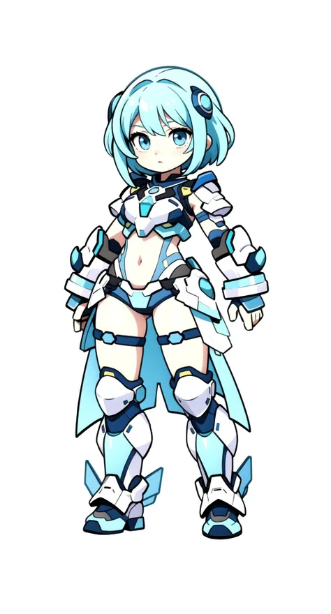 centered, full body, | aqua hair color, light blue eyes, | girl in full body blue neon futuristic armor,