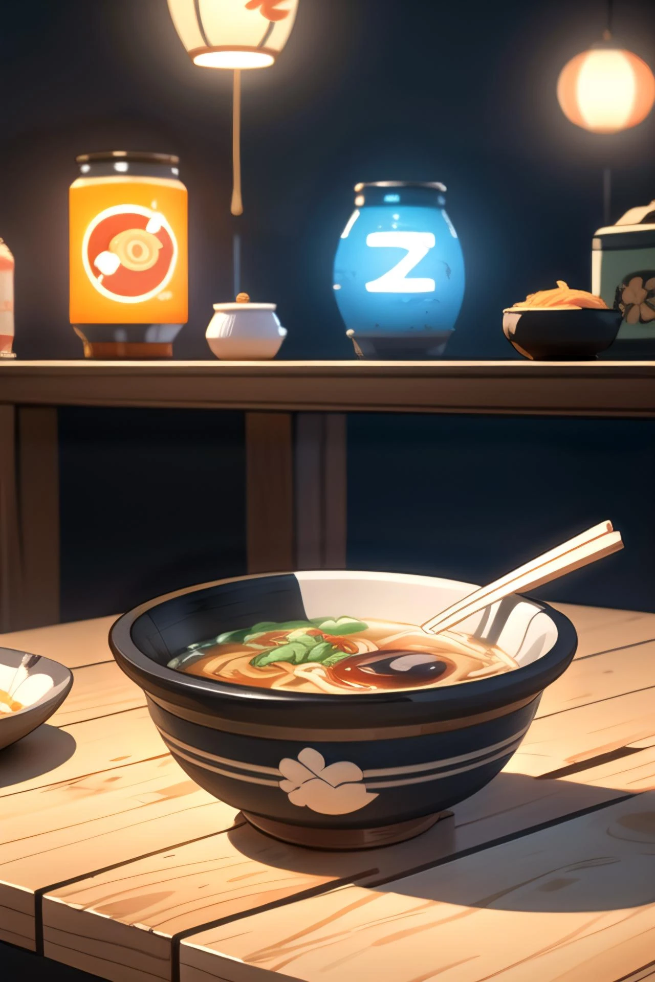 centered, a dish ramen, food, digital art, | simple background, | depth of field, bokeh, | smooth detailed shadows, hyperealistic shadows, (saturated colors:1.2) | (game cg, unreal engine, pixar style), (3d model),