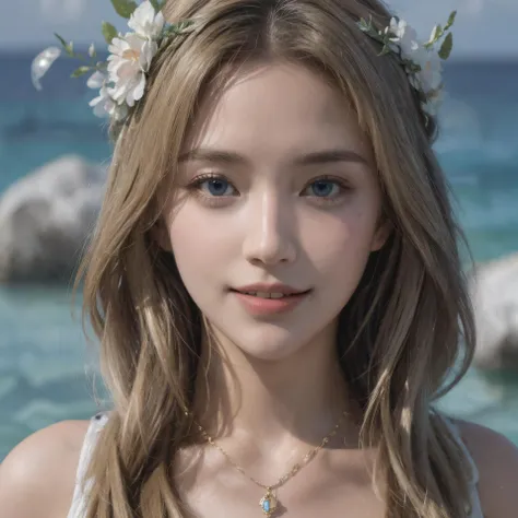 Best quality, masterpiece, ultra high res, (photorealistic, detailed face :1.4), 1girl, deep shadow, shiny skin, smile,
medium breast, slim leg, (full body, half body),
filmg2,
<lora:FilmG2:0.6>
<lora:yurisaLora_v40:0.3> <lora:sexylegs_v10:0.3> <lora:HaremDancer_v1:0.3> <lora:breastinclassBetter_v141:0.3>, A young woman with blonde hair and blue eyes, wearing a flowy lavender dress, stands barefoot on an island surrounded by crystal-clear waters. Her ethereal outfit is accented with a floral hair wreath and gold necklace.