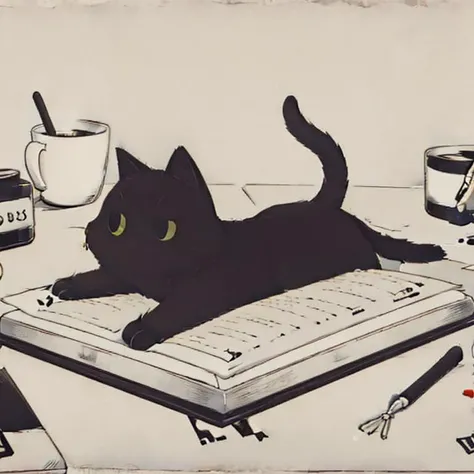 <lora:style_cat:1> cat, calico cat, kittens, playing, playful, cute, masterpiece, ink,