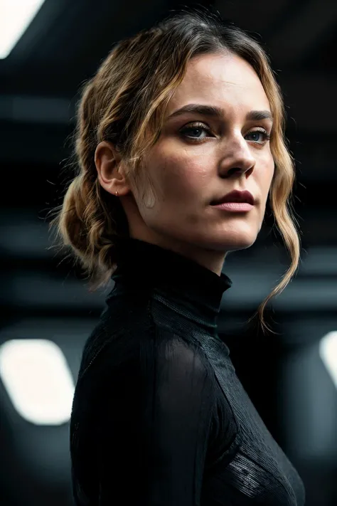 A stunning intricate full color portrait of dianeKr1, wearing a black turtleneck, epic character composition, by ilya kuvshinov, alessio albi, nina masic, sharp focus, natural lighting, subsurface scattering, f2, 35mm