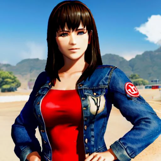 <lora:doa_hitomi:1> hitomi, denim jacket