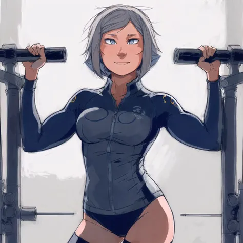 <lora:ixy_ssss_01-09--tsuyuu_ssss_01-09:1>, 

lineart, sketch, (masterpiece:1.1), (highest quality:1.1), (sharp focus:1.2), (looking at viewer:1.25), (colored:1.3), (sanpaku:1.1), (1girl:1.2), the bob haircut, ((by Jeremy Lipking:1.25), by Antonio J. Manzanedo, by (Alphonse Mucha:0.9) digital painting:1.1), 8k wallpaper, wide hips, (thigh gap:1.2), (western comic (style)), (a seductive smirk:1.2), (full face blush:1.25), (detailed face and eyes:1.25), (muscular:1.2), breasts,cool gray hair, indigo eyes, (gym uniform, thighhighs:1.15), (full body:1,3)