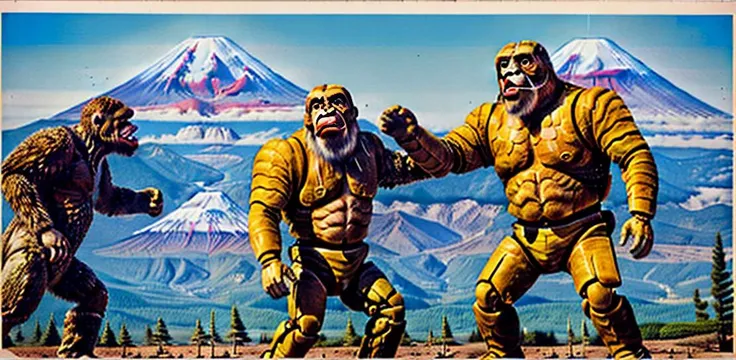 hilarious, slapstick snuff, low_poly, on the roof of a mobo21 train car, outdoors, Sasquatch punching a creepy doll in the face, knockout, insane violence <lora:Lady_Elaine_Fairchilde:0.7>, <lora:mobo21_SDXL_V2:0.9> <lora:low_poly:2>, bloody festivity, graphic injury hilarity, amusing suffering, laughing at gore, intricate mutilation, comedic
