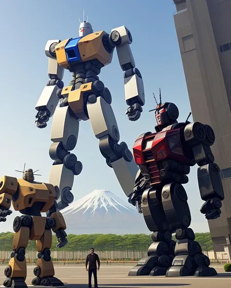 1 giant Bigfoot faces off against ((1 ((((giant)))) robot)), Mt Fuji in background
<lora:pachi:0.01> Pachi