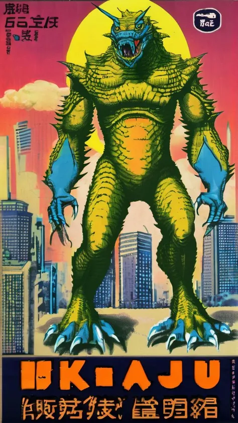 Bootleg, Box Art, Kaiju, Mysterious Beast<lora:pachi:0.01>