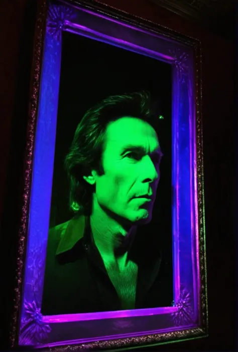 metaphysical style Analog photo of magic mirror in Clint Eastwood's Hollywood mansion allowing him to see his personal egregore avatar looking back at him from the mirror dimension, chiaroscuro blacklight, deep blacks, strbe lights
<lora:LCM-LoRA-XL_V1:0.21>
<lora:SDXLHighDetail_v5:0.3>
<lora:sdxl_photorealistic_slider_v1:1.2> . surreal, eerie, uncanny, detailed
