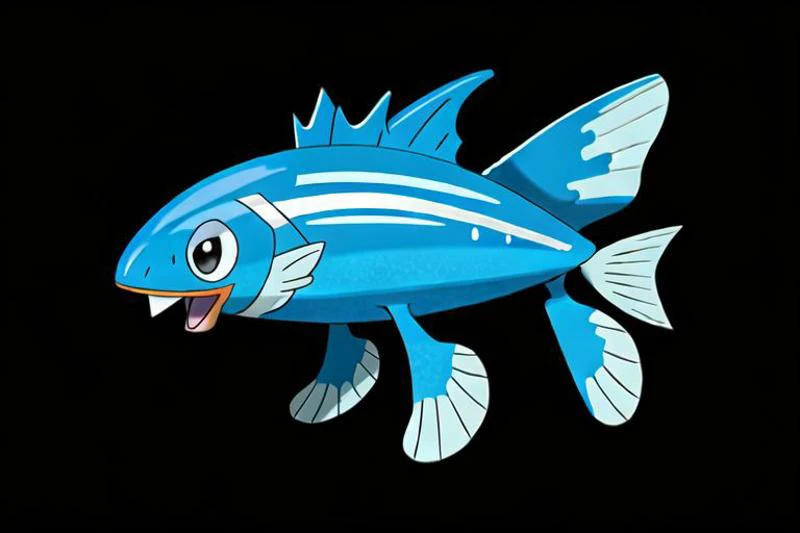 solo,Pokemon, blue, water, Black Background