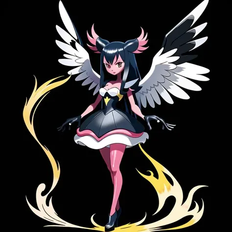 solo,Pokemon, angel, love, ,Pokemon, Black Background