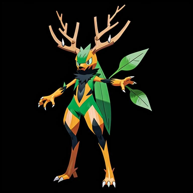 solo,Pokemon, forest, wood, ,Pokemon, Black Background