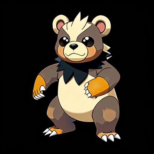 solo,Pokemon, cute, wild, bear, rock, ,Pokemon, Black Background