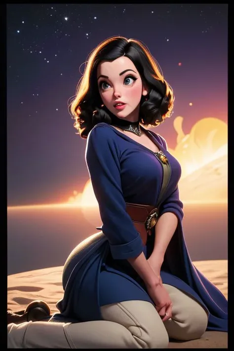 ((Jedi girl)) on the knees ((Hedy Lamarr)), RAW photograph explosion of color, in space, stars hotography RAW photograph explosion , , vintage Polaroid Swinger, 35mm f/1.2, 1/260s, ISO 50, by Frank Frazetta ((sticky skin:1.2)) short stature