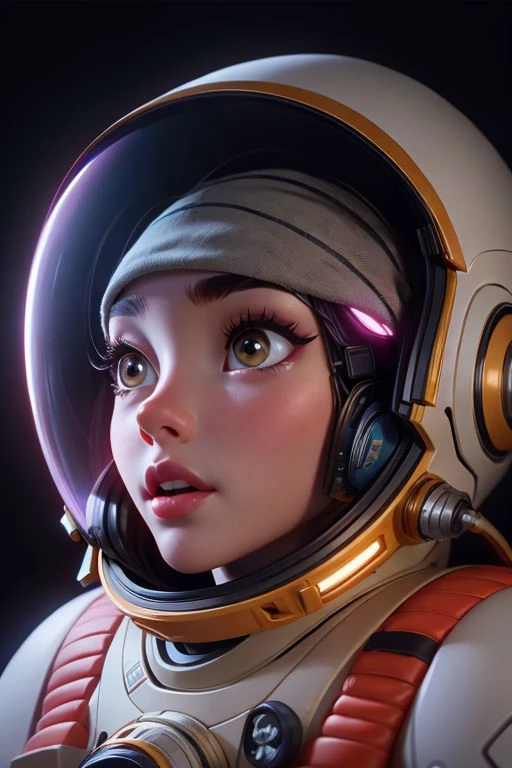 Growing rose in a broken helmet of an astronaut in open space, galaxy, nebula, photorealistic, 8k octane render, hyper detailed, volumetric lighting, hdr,