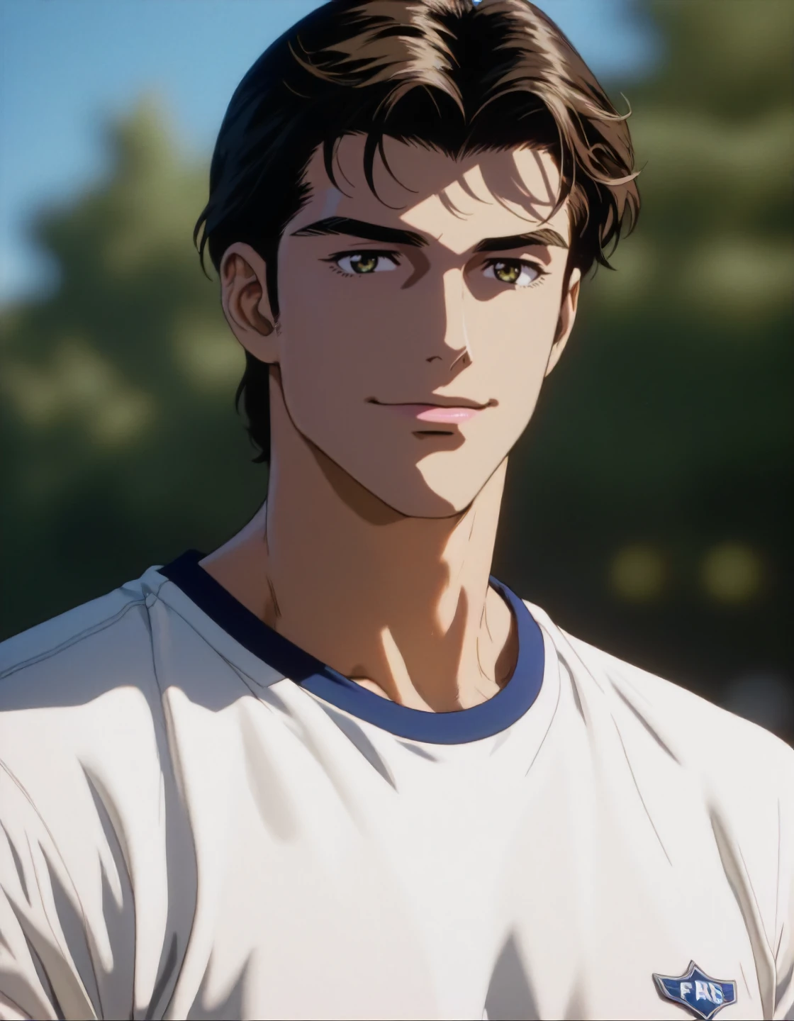 score_9, score_8_up, score_7_up, close-up shot, headshot, (male focus), photo of fb_blake <lora:fratbrat_blake_pony:0.75> , confident smirk, soft diffused lighting, slight backlight, 85mm, shallow depth of field, blurred outdoor athletic field background, wearing henley shirt
, vivid colors, very, ambient, highly color focused, perfect background, dynamic cinematic perfect background