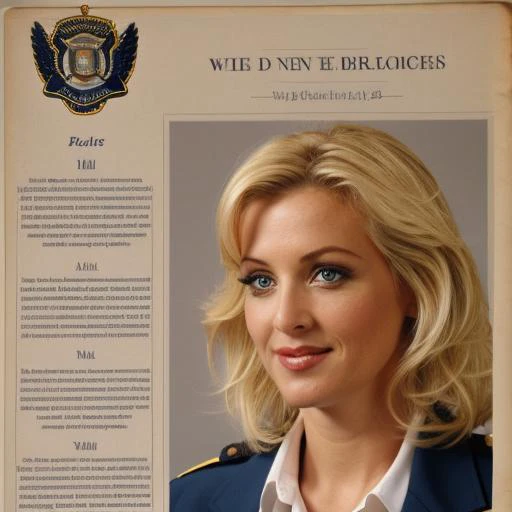 <lora:character-sheet:1>, a character sheet of a blonde woman, wearing a police officer's uniform, clem,  <lora:clem:0.5>