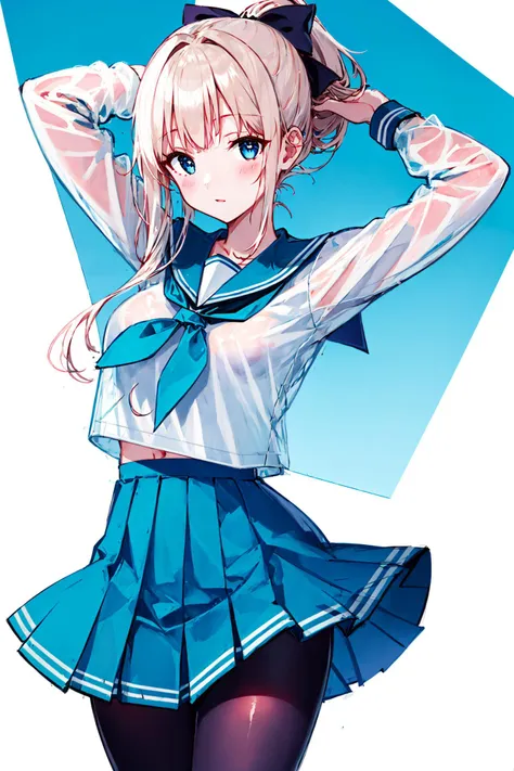 (1 girl),(high quality), (High resolution), (extremely detailed), (8K),(lower body shot),(She is wearing panties under her school uniform and short navy pleated skirt.),(wearing black knee-high stockings)not wearing shoes,perfect writing,(Beautifully erect nipple shape:1.2),High resolutionの美しい目,(neutral white lighting:1.2),Dancing in another world with strong winds