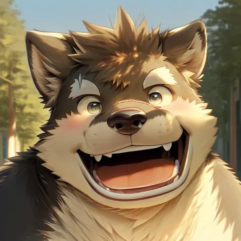 solo, male, highly detailed, ((detailed face, (detailed eyes:1), detailed)), portrait, close-up,(happy),(close mouth), (digital flat colors:1.1), shaded,good anatomy,(masterpiece:1.3),(best quality:1.4), 4k, hi res,<lora:nj5furry-v2:1.2>,nj5furry, <lora:moritaka-08:1>, moritaka