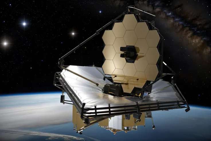masterpiece, best quality, jwst <lora:jwst-nasa-richy-v1:1> floating in outer space, realistic, photorealistic, Fujifilm XT3