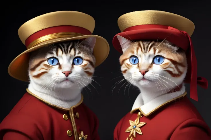  Remove Use these settings(((masterpiece))), (((best quality))), ((highly detailed)), (8k portrait of a cute small cat with hat), (royal pose), (noble cat), (digital art)