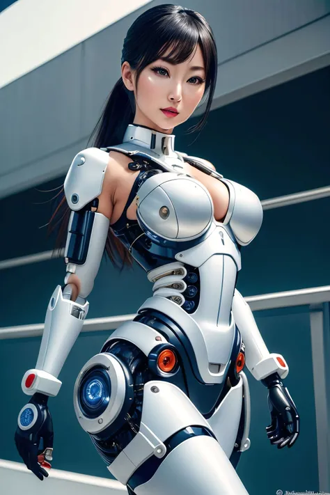 nijistyle, full body of sexy ((cyborg lady)), detailed Japanese face, detailed half-closed eyes, blue eyes, holding saber, climbing, full-face blush, cleavage cutout, blue mechanical parts, white shirt, unbottoned, black latex skirt, metal skin, cables, wires, black hair, ponytail, (surrealism:1.1), (geometric:1.2), (futurism:1.2), (majestic:1.2), (breathtaking), (suggestive:1.3), (enticing:1.4), (irresistible:1.4), (fascinating:1.2), (magnetic:1.2)
<lora:Adelinemu:0.5>