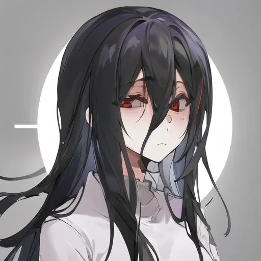 ((masterpiece)),(best quality), absurdres,sadako_yamamura,red eyes, white dress,<lora:Sadakobest:0.8>, <lora:grayStyle_10:0.9>, portrait, gray background, upperbody,