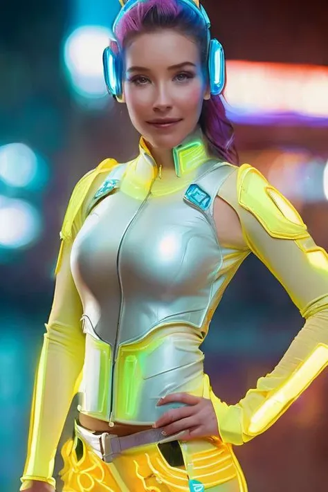 ((Masterpiece, best quality)), photography, detailed skin, realistic, photo-realistic, 8k, highly detailed, full length frame, High detail RAW color art, diffused soft lighting, shallow depth of field, sharp focus, hyperrealism, cinematic lighting,smiling,
edgFut_clothing, skswoman in a futuristic outfit with a futuristic headpiece,((neon, electric circuit)),visor ,wearing edgFut_clothing <lora:edgFuturisticXL:.9> <lora:Evangeline Lilly:1>