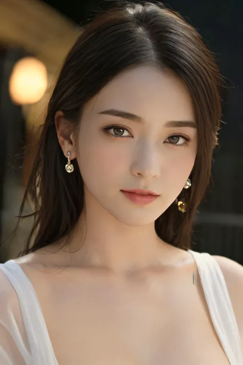 full_body,1girl, facial mix of phoebe cates, large breast, deep cleavage, no bra, (8k, RAW photo, best quality, masterpiece:1.2),(realistic, photo-realistic:1.37),illustration,an extremely delicate and beautiful,perfect female body,extremely detailed,photography,8k,Amazing,finely detailed,beautiful detailed eyes,best quality,ultra high res,((extremely detailed face)),(photo-realistic:1.37),(Floral_summer_dress:1.5),