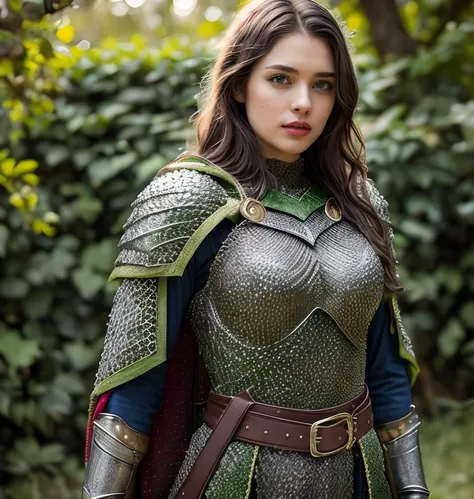 (masterpiece:1.2), (best quality,:1.2), 8k, HDR, ultra detailed, ((photorealistic)), professional light, cinematic lighting, fashion photography, ambient lighting, <lora:detail_slider_v4:2.5>, a female elven warrior, wearing intricate breastplate armor and chainmail armor over green robes, green cape, MetAr, <lora:MetalArmor-10:0.7>, epiCPhoto