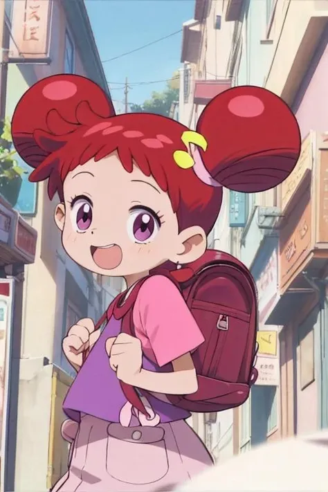 <lora:0010doremi:1>,doremi,happy,walking,randoseru,backpack,