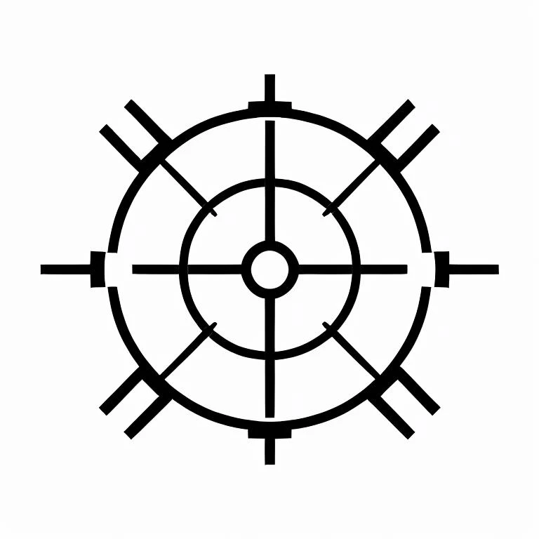 nvjobaim, crosshair, aim, crosshaired sight scope, in a circle, white background, intricate, complicated, black and white, monochrome