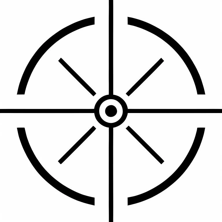 nvjobaim, a crosshaired with circle with a circular, a crosshaired sight scope with a crosshaired sight, crosshair, aim, white background, intricate, complicated, intricate, black and white