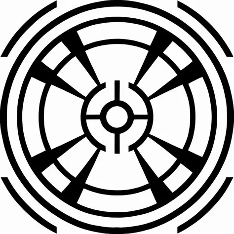 nvjobaim, complex modern sight with arrows, a complex crosshaired with circle with a circular, crosshair, aim, white background, intricate, complicated, black and white