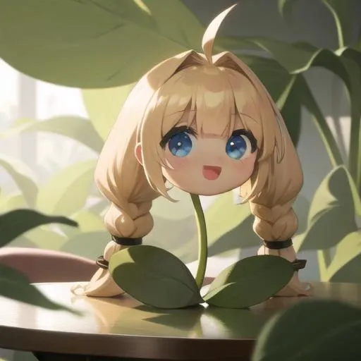 <lora:waa:1> waa, table, leaf