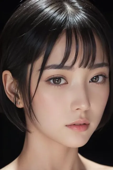 (masterpiece:1.3), (8k, photorealistic, RAW photo, best quality: 1.4), japanese, (1girl), beautiful face, (realistic face), (black hair, short hair:1.3), beautiful hairstyle, realistic eyes, beautiful detailed eyes, (realistic skin), beautiful skin, attractive, ultra high res, ultra realistic, highly detailed, golden ratio,