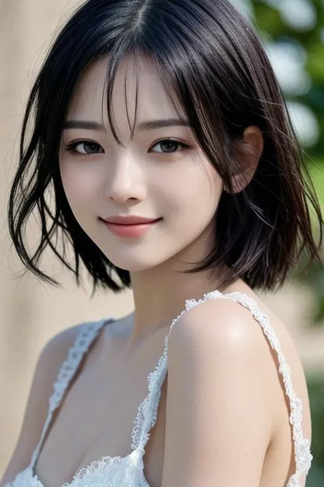 , long windblown [blue-black:.3] hair,looking at viewer,smile, <lora:pytorch_lora_weights:1>, (masterpiece:1.3), (8k, photorealistic, RAW photo, best quality: 1.4), japanese, (1girl), beautiful face, (realistic face), (black hair, short hair:1.3), beautiful hairstyle, realistic eyes, beautiful detailed eyes, (realistic skin), beautiful skin, attractive, ultra high res, ultra realistic, highly detailed, golden ratio,
