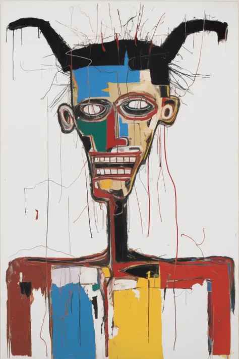 Jean-Michel Basquiat Style - a deconstructed satan by Wayne Thiebaud and Jean-michel basquiat
