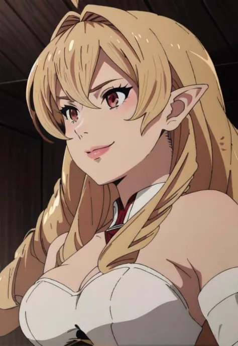 <lora:mushokutensei:0.8>, elinalise, smile, upper body, (acclaimed, alluring, captivating, exciting, gorgeous, striking:1.3), (ultra realistic, sharp focus:1.3)